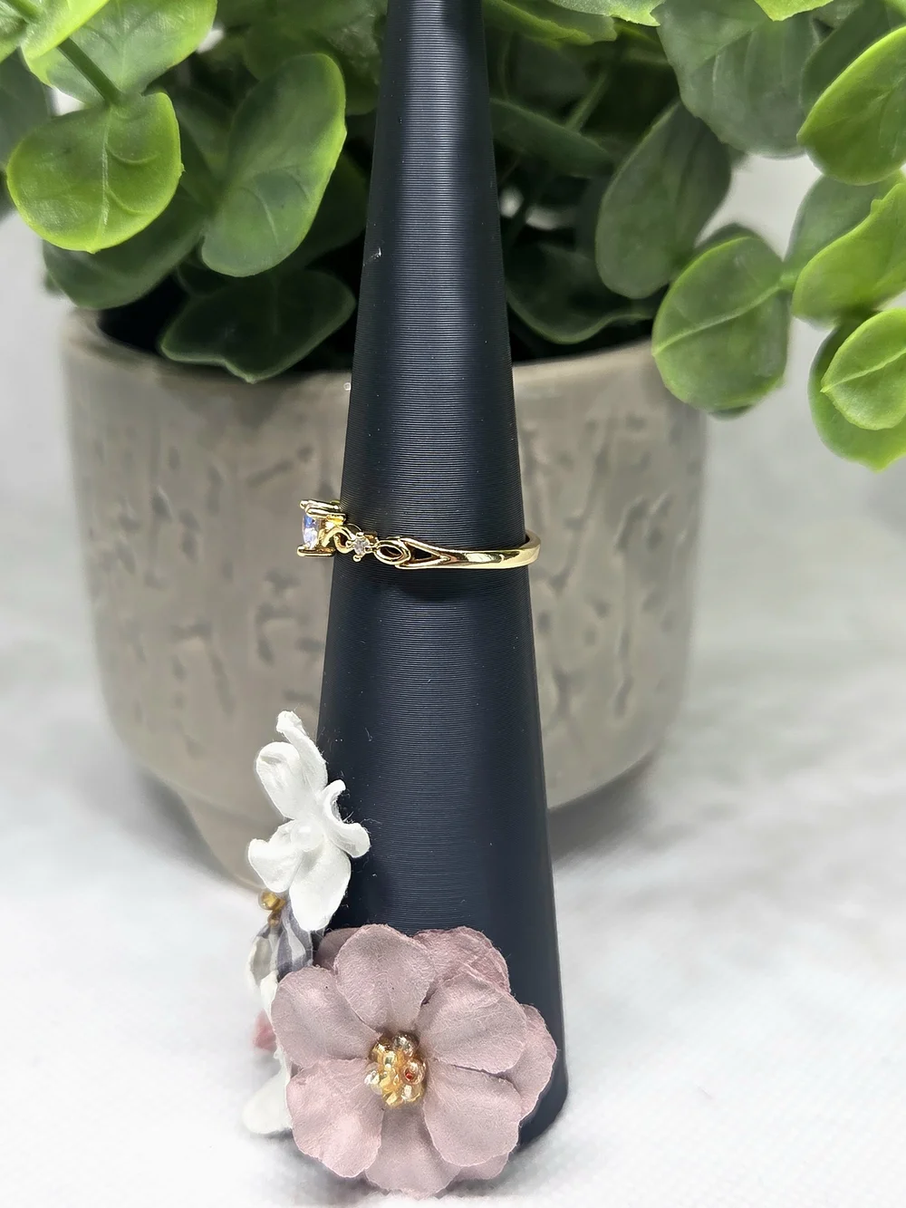 Gold Aurora Heart Crystal Ring